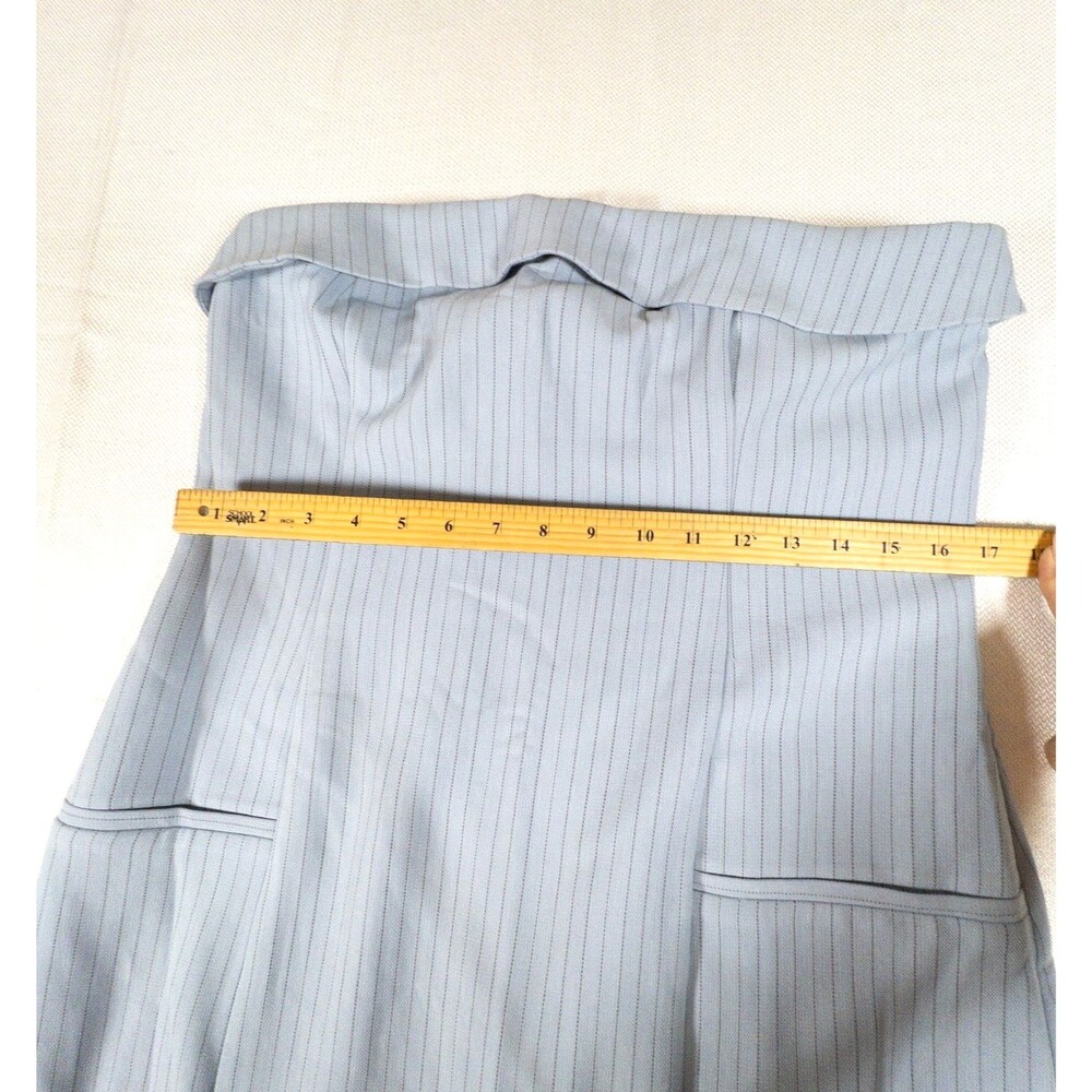 Abercrombie & Fitch Blue Pinstripe Midi Dress NWT Removable Straps L - Picture 6 of 16